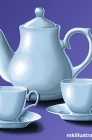 teapot and cups mkillustration.net